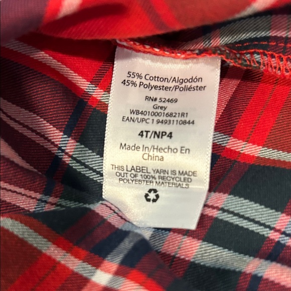 Wonder Nation Kids Red Plaid Button Down Shirt - Picture 3 of 4